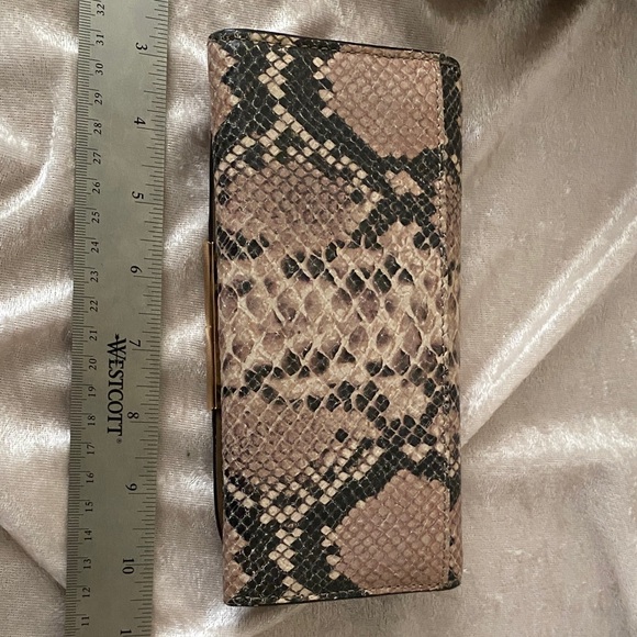 Coach Beige and Black Snake Print purse and wallet set. Excellent condition